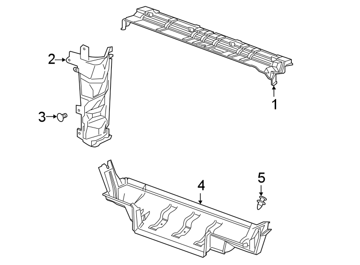 Diagram Radiator support. Splash shields. for your 2021 Chevrolet Camaro   