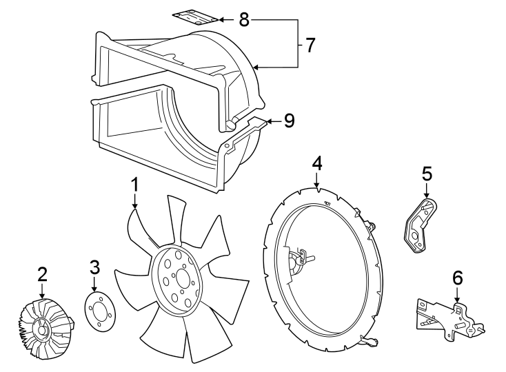 Diagram Cooling fan. for your 1999 Chevrolet Blazer Trailblazer Sport Utility  