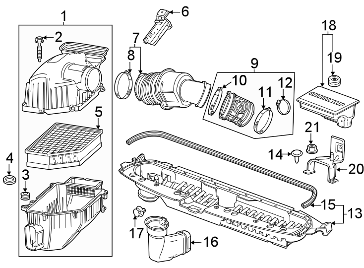 Diagram Air intake. for your 2020 Chevrolet Spark   