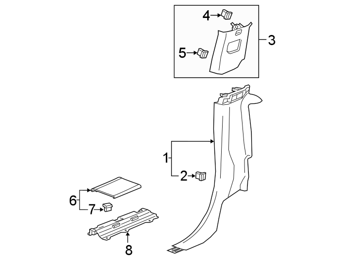 Diagram Interior trim. for your Oldsmobile