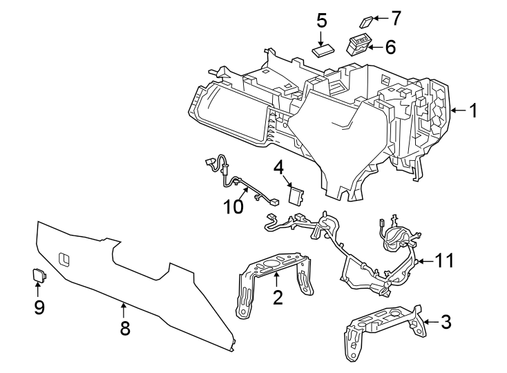 Diagram Center console. for your 2018 Chevrolet Spark   