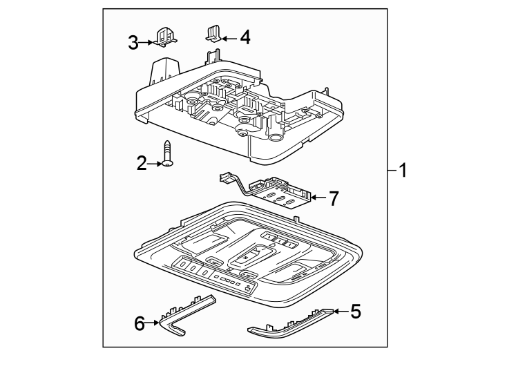 Diagram Overhead console. for your 2018 Chevrolet Spark  LS Hatchback 