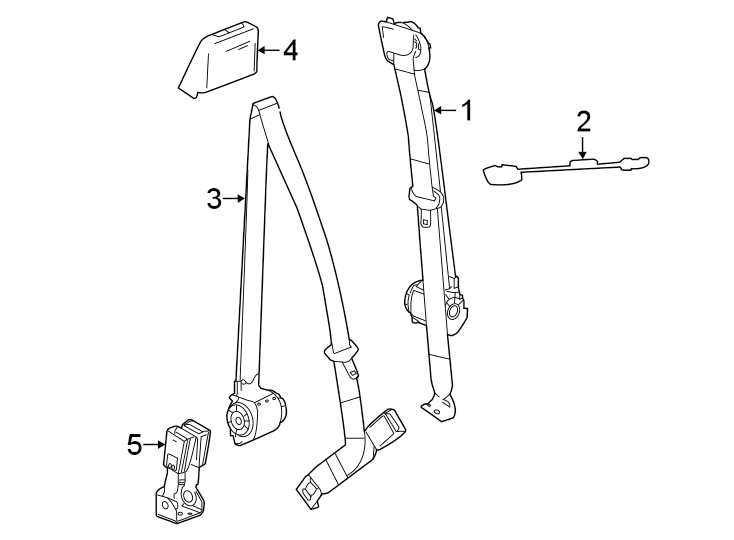 Diagram Restraint systems. Rear seat belts. for your Buick Enclave   