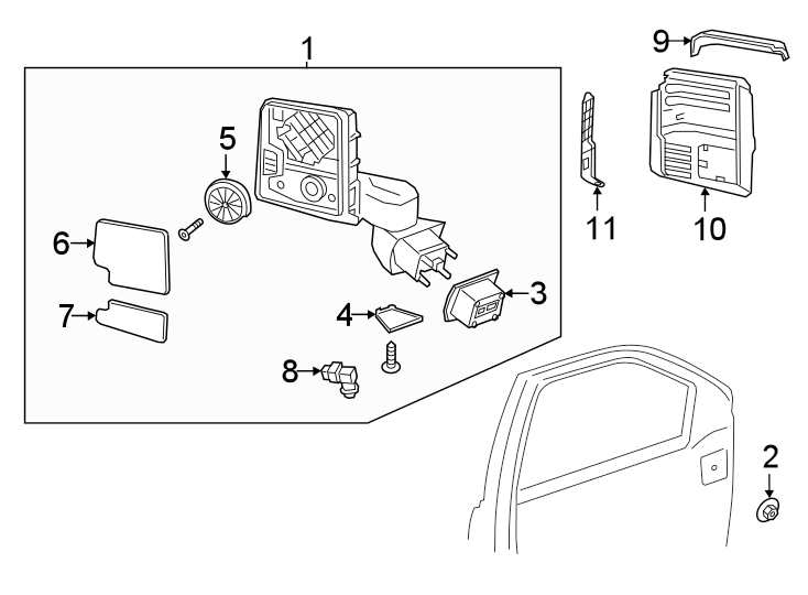 5Front door. Outside mirrors.https://images.simplepart.com/images/parts/motor/fullsize/GK20618.png