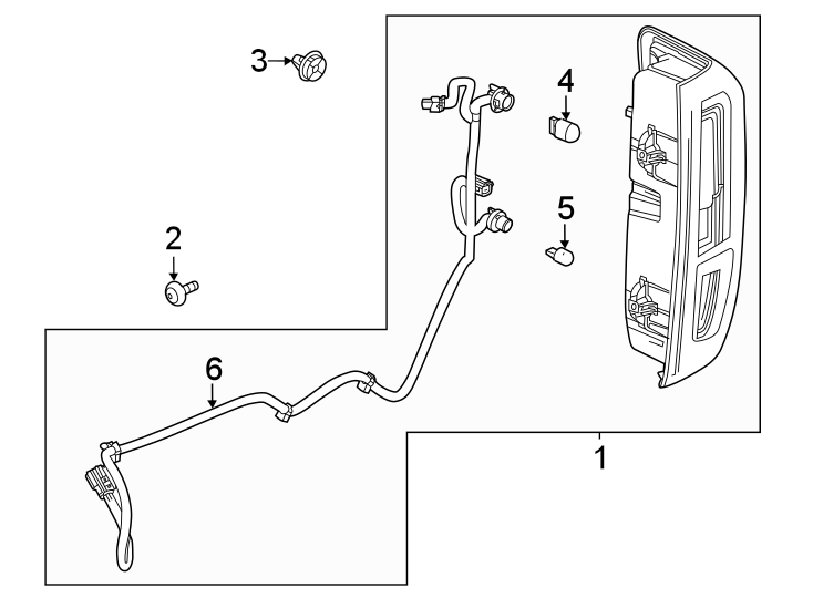 Diagram Rear lamps. Tail lamps. for your GMC