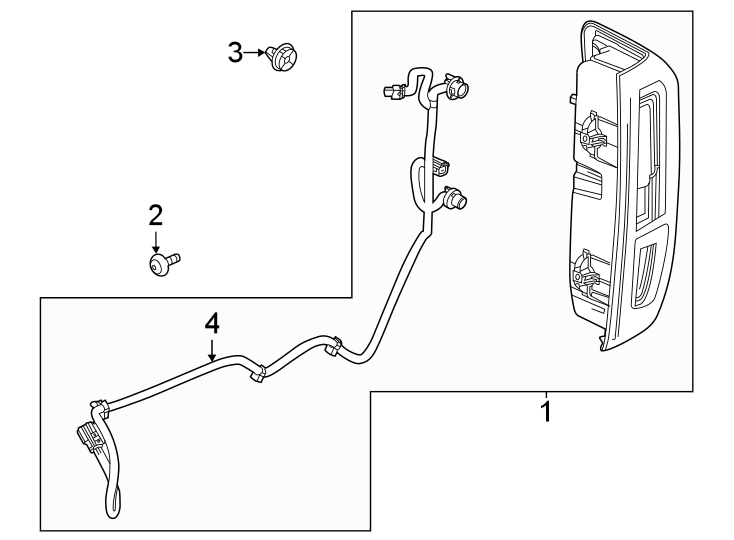 Diagram Rear lamps. Tail lamps. for your GMC