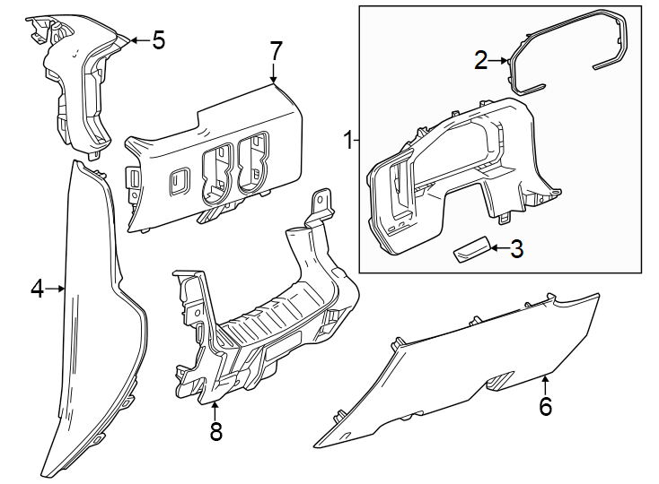 Diagram Instrument panel components. for your 2005 Chevrolet Avalanche 1500   