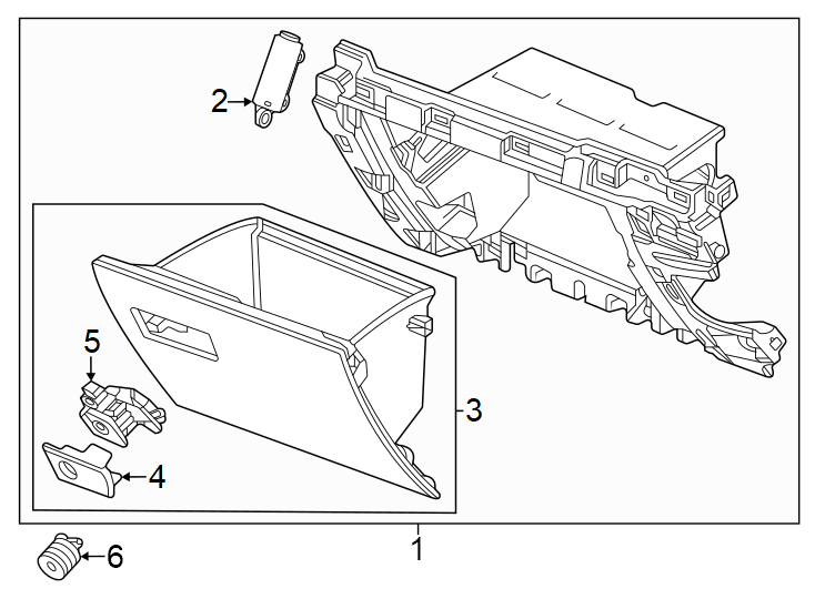 Diagram Instrument panel. Glove box. for your 2010 Chevrolet Impala   