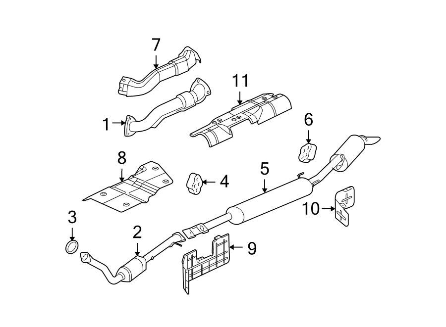 Diagram EXHAUST SYSTEM. EXHAUST COMPONENTS. for your 1992 Chevrolet K3500  Scottsdale Extended Cab Pickup Fleetside 6.5L V8 DIESEL A/T 