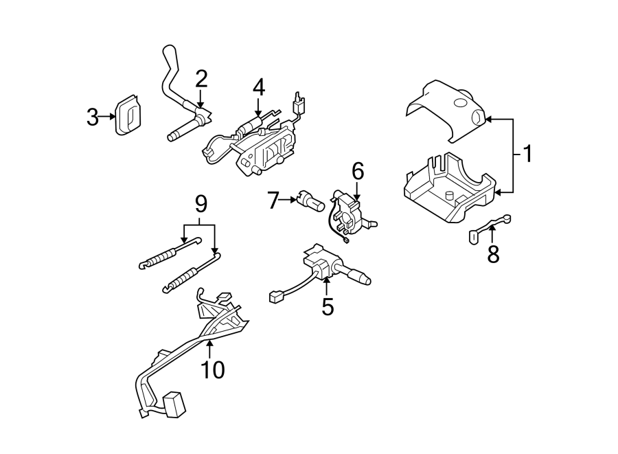 Diagram STEERING COLUMN. SHROUD. SWITCHES & LEVERS. for your 2005 Chevrolet Blazer Base Sport Utility 4.3L Vortec V6 A/T RWD 