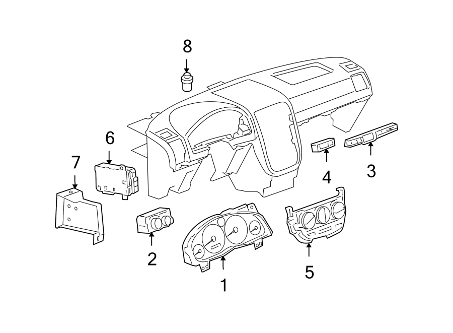 Diagram INSTRUMENT PANEL. CLUSTER & SWITCHES. for your 2017 Chevrolet Spark   