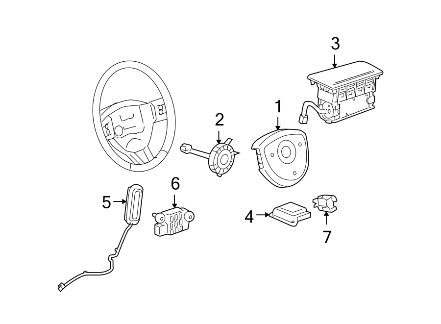 Diagram RESTRAINT SYSTEMS. AIR BAG COMPONENTS. for your 2022 Chevrolet Bolt EUV   