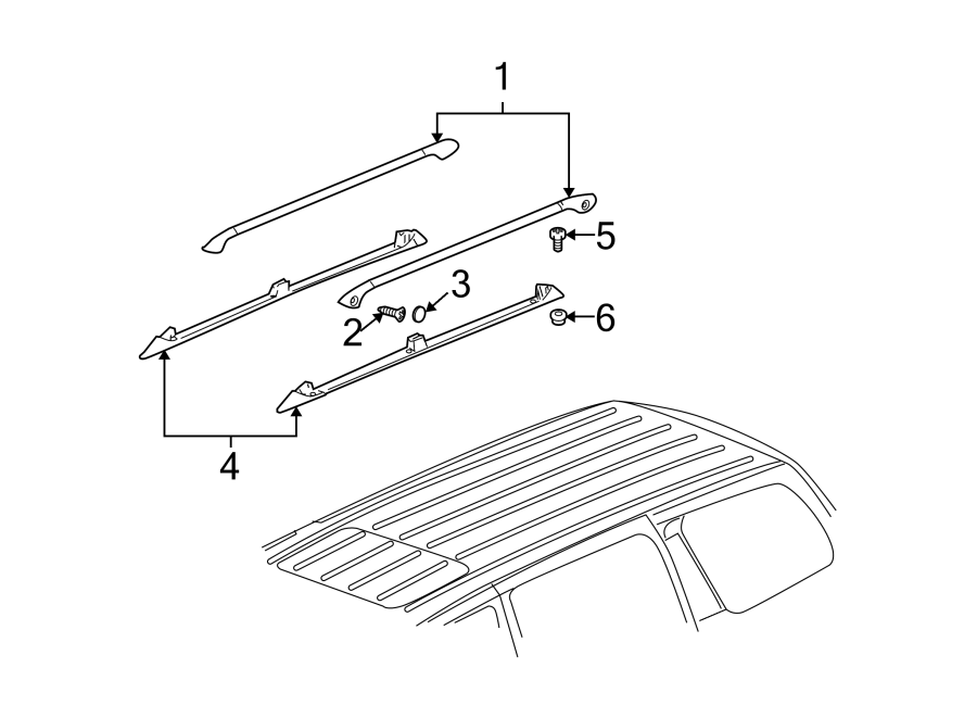 Diagram ROOF. LUGGAGE CARRIER. for your Chevrolet