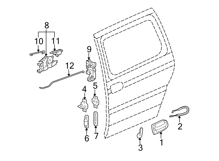 SIDE LOADING DOOR. LOCK & HARDWARE. Diagram