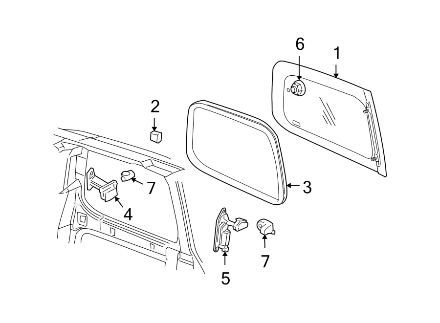 Diagram SIDE PANEL. GLASS. for your 2022 Chevrolet Spark   