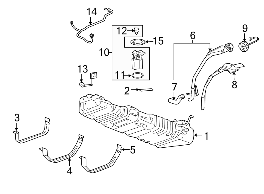 Diagram FUEL SYSTEM COMPONENTS. for your 2001 GMC Yukon   