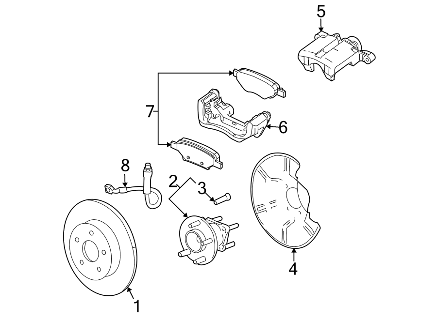 Diagram REAR SUSPENSION. BRAKE COMPONENTS. for your 2017 GMC Sierra 2500 HD 6.6L Duramax V8 DIESEL A/T 4WD SLE Standard Cab Pickup Fleetside 