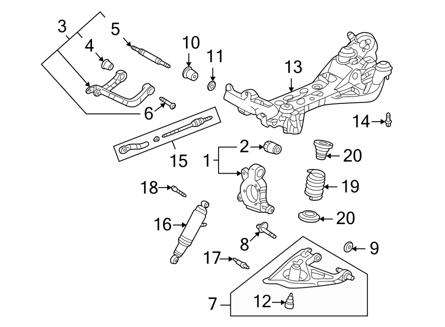 Diagram REAR SUSPENSION. SUSPENSION COMPONENTS. for your 2019 Chevrolet Equinox 1.5L Ecotec A/T FWD Premier Sport Utility 