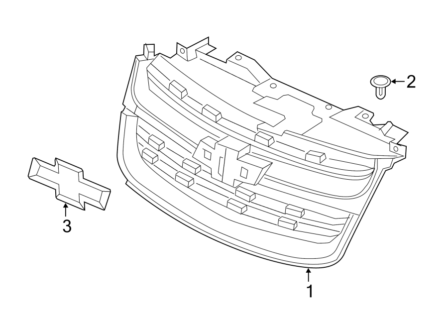 Diagram GRILLE & COMPONENTS. for your Chevrolet City Express  