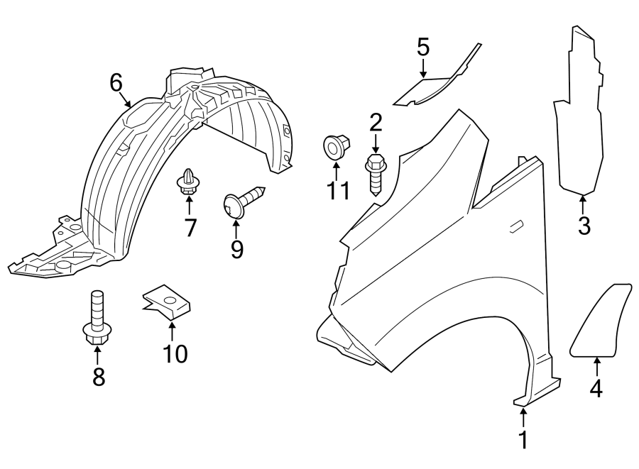 Diagram FENDER & COMPONENTS. for your 2018 Chevrolet City Express   