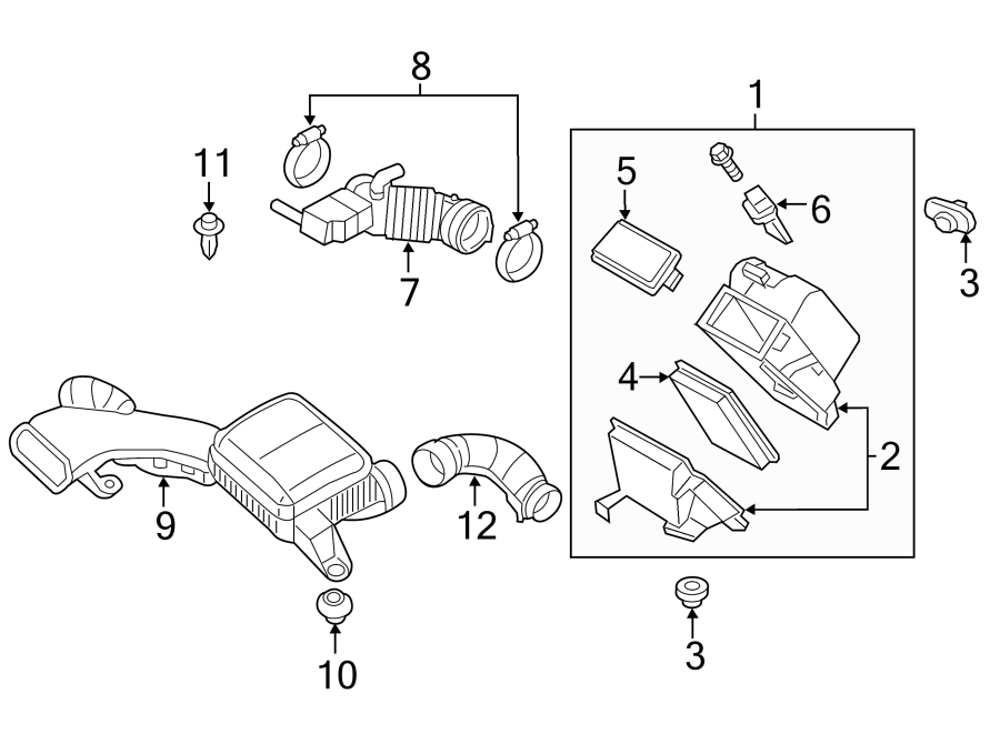 Diagram ENGINE / TRANSAXLE. AIR INTAKE. for your 2020 Chevrolet Spark   