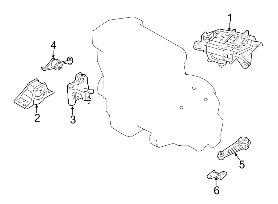 Diagram ENGINE / TRANSAXLE. ENGINE & TRANS MOUNTING. for your 2013 Chevrolet Avalanche Black Diamond LS Crew Cab Pickup Fleetside  