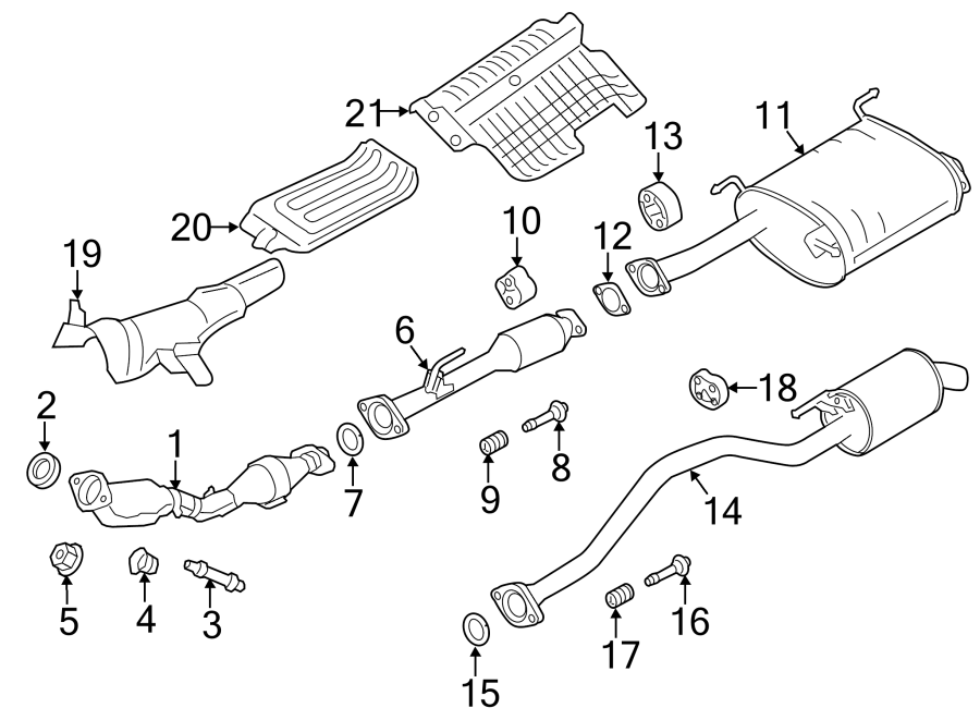 Diagram EXHAUST SYSTEM. EXHAUST COMPONENTS. for your 2017 Chevrolet Spark   