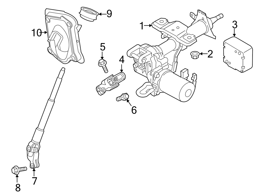 Diagram STEERING COLUMN ASSEMBLY. for your 2021 GMC Sierra 2500 HD 6.6L V8 A/T RWD Base Extended Cab Pickup 