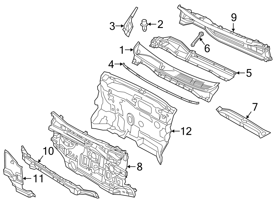 Diagram COWL. for your Chevrolet Celebrity  