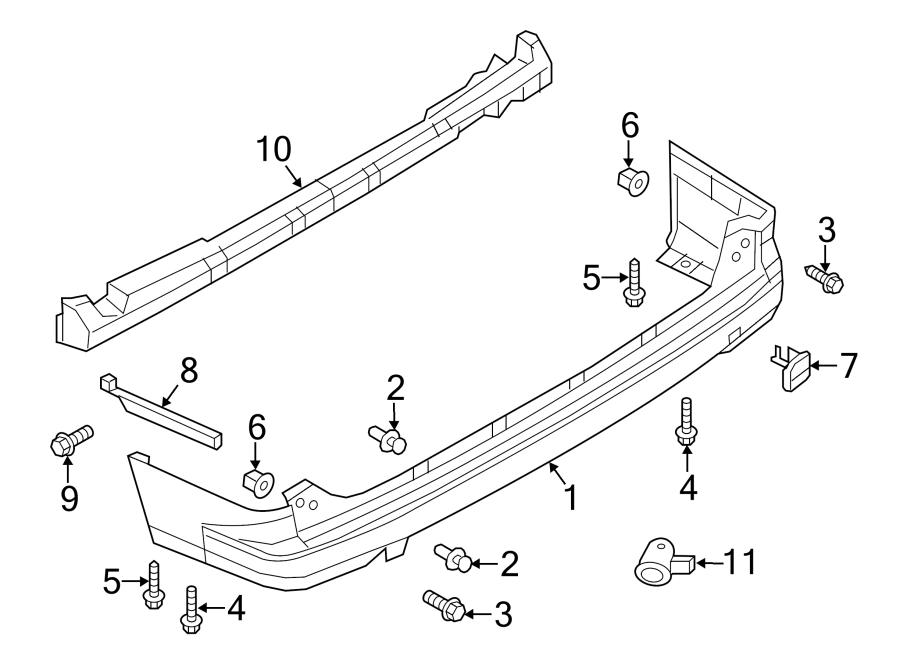 Diagram REAR BUMPER. BUMPER & COMPONENTS. for your Chevrolet City Express  