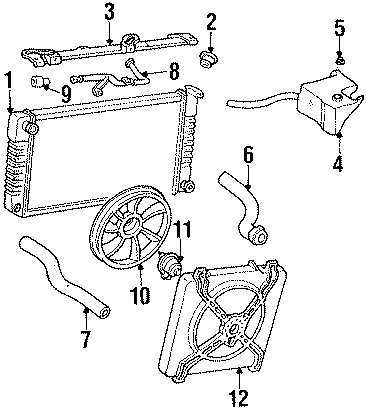 Diagram RADIATOR & COMPONENTS. for your 2010 Chevrolet Equinox   