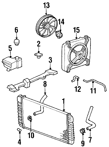 Diagram RADIATOR & COMPONENTS. for your 2013 Chevrolet Equinox LTZ Sport Utility  