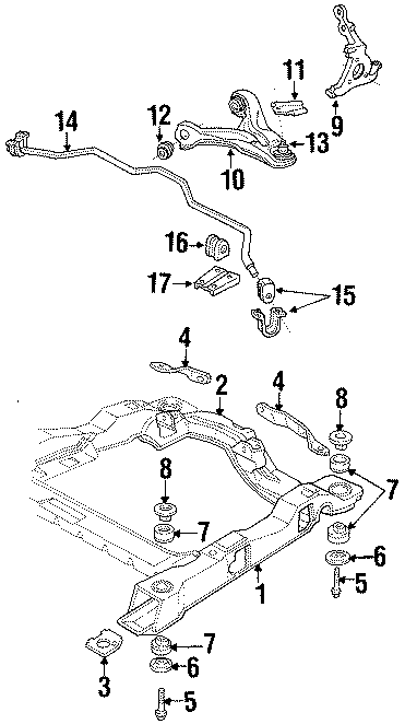 Diagram FRONT SUSPENSION. STABILIZER BAR & COMPONENTS. SUSPENSION COMPONENTS. for your 2011 GMC Sierra 2500 HD  WT Standard Cab Pickup 