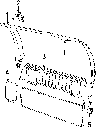 Diagram INTERIOR TRIM. GATE TRIM. for your Chevrolet Lumina APV  