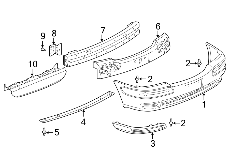 Diagram FRONT BUMPER. BUMPER & COMPONENTS. for your 2016 Chevrolet Camaro 6.2L V8 M/T SS Coupe 