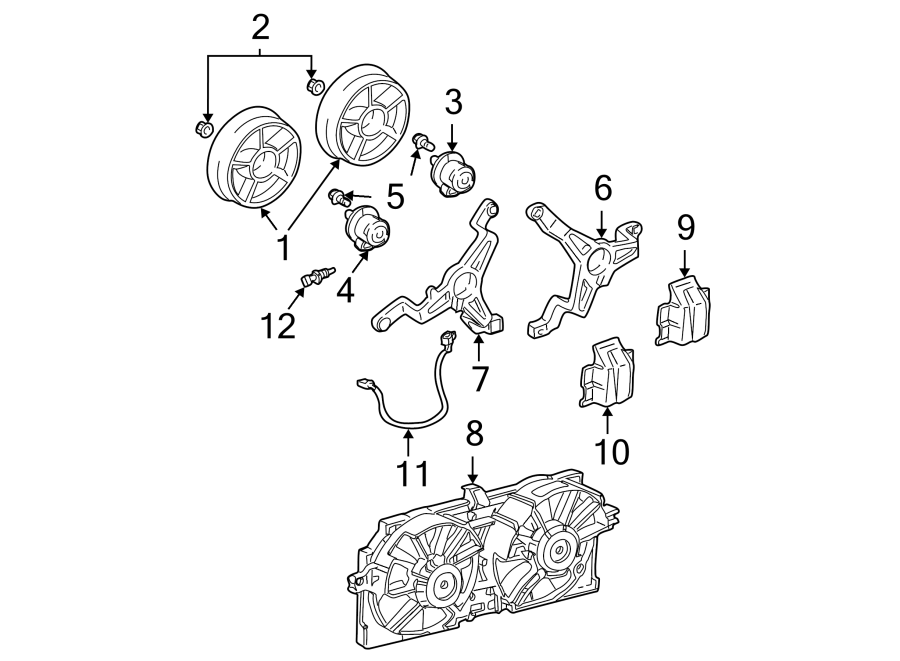 Diagram Cooling fan. for your 2005 GMC Sierra 2500 HD SLT Crew Cab Pickup 6.6L Duramax V8 DIESEL A/T RWD 