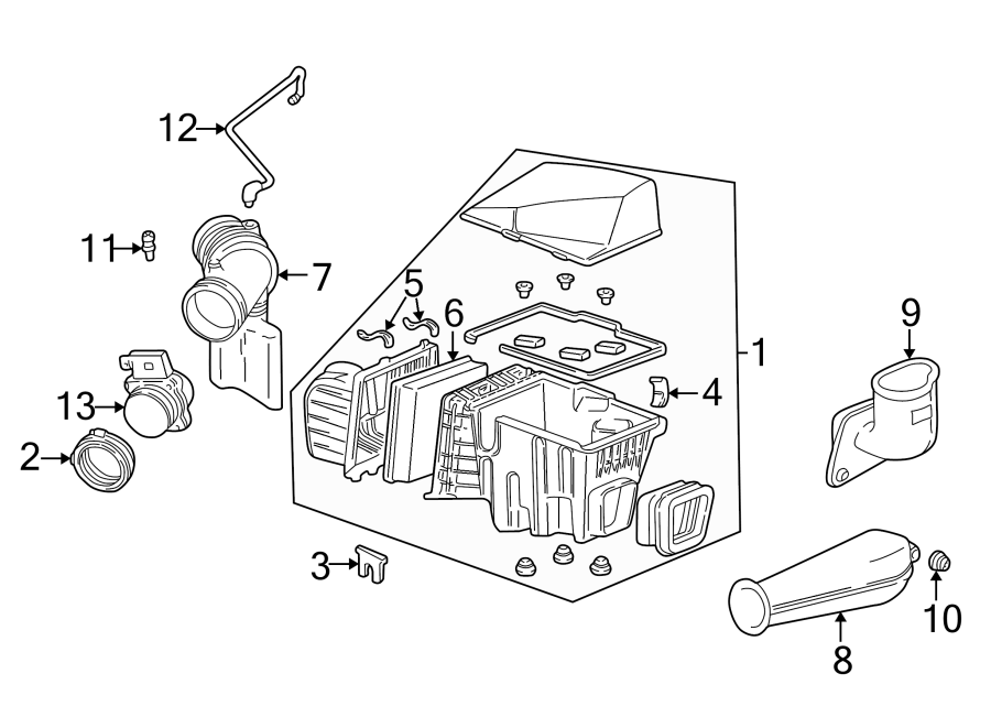 Diagram ENGINE / TRANSAXLE. AIR INTAKE. for your 2017 Chevrolet Spark   