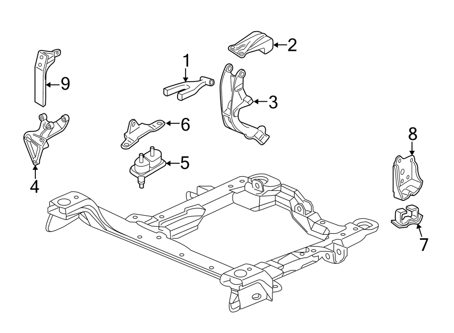 Diagram ENGINE / TRANSAXLE. ENGINE & TRANS MOUNTING. for your 2018 Chevrolet Corvette   