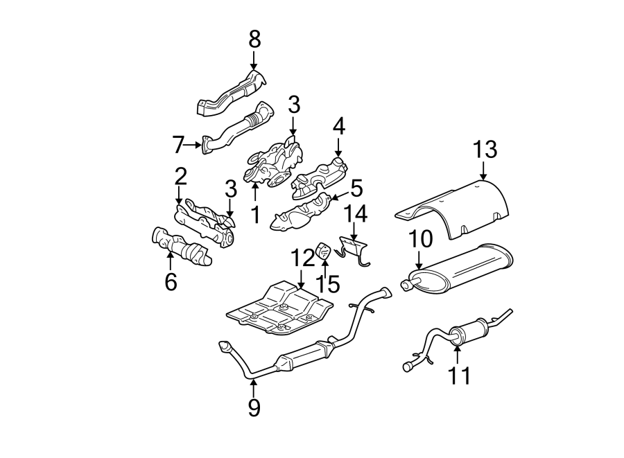 Diagram EXHAUST SYSTEM. EXHAUST COMPONENTS. for your 2014 Chevrolet Camaro   