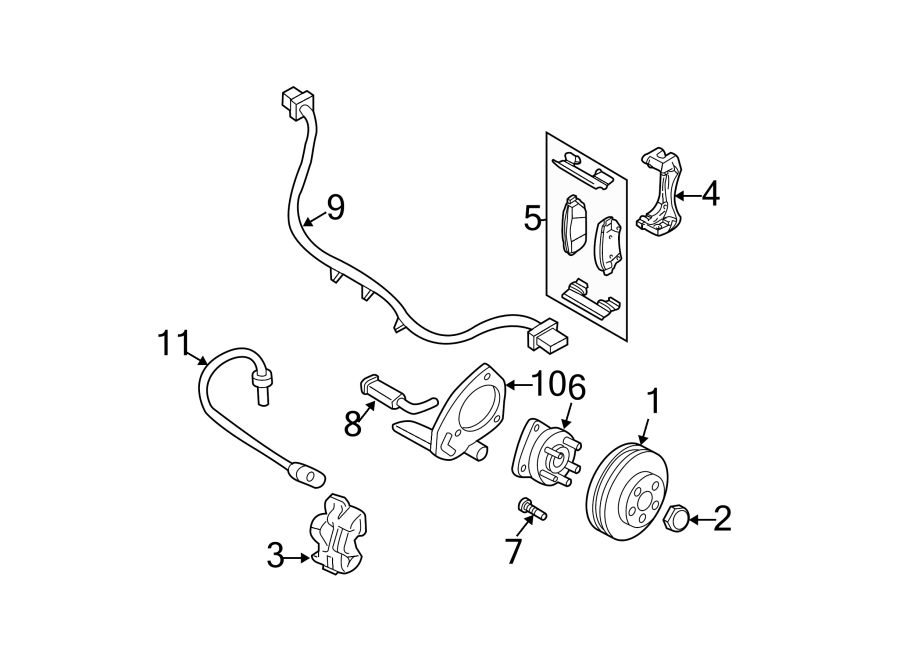 Diagram FRONT SUSPENSION. BRAKE COMPONENTS. for your 2004 GMC Sierra 2500 HD 6.0L Vortec V8 CNG M/T RWD SLT Crew Cab Pickup 