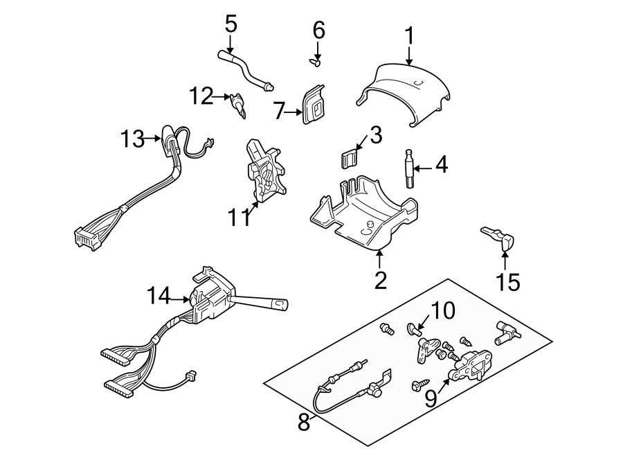 Diagram STEERING COLUMN. SHROUD. SWITCHES & LEVERS. for your 2005 Chevrolet Venture    