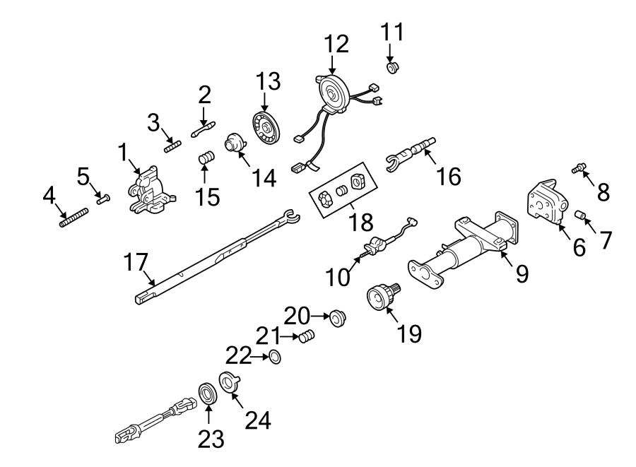 Diagram STEERING COLUMN. HOUSING & COMPONENTS. SHAFT & INTERNAL COMPONENTS. for your Chevrolet