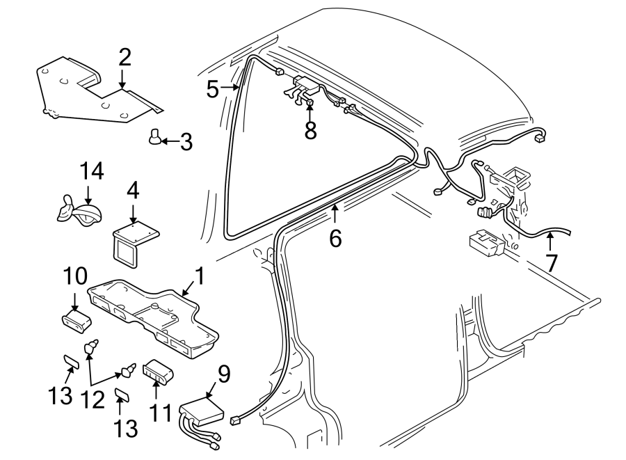 Diagram OVERHEAD CONSOLE. for your 2014 Buick Enclave    