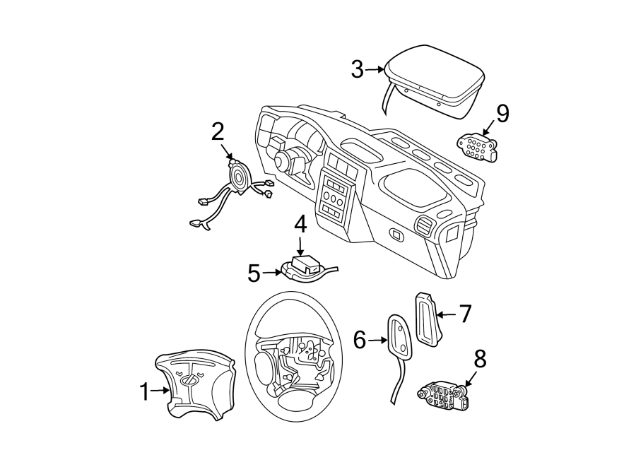 Diagram RESTRAINT SYSTEMS. AIR BAG COMPONENTS. for your 2022 Chevrolet Corvette   