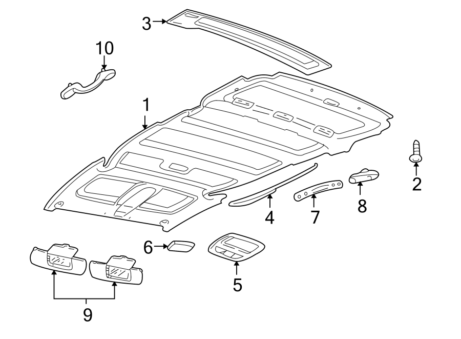 Diagram ROOF. INTERIOR TRIM. for your 2005 Chevrolet Corvette   