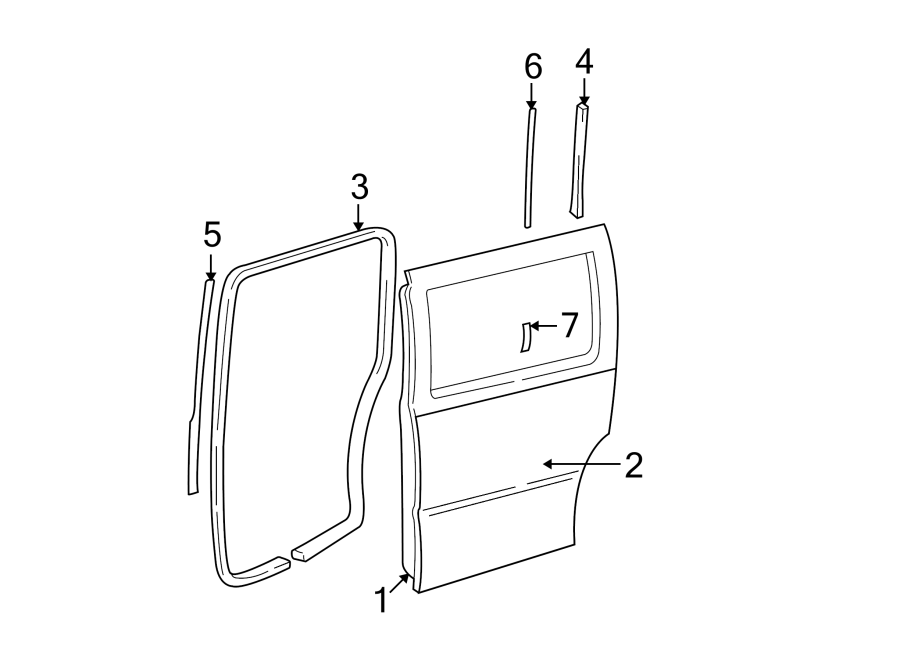 Diagram SIDE LOADING DOOR. DOOR & COMPONENTS. for your 2022 Chevrolet Spark   