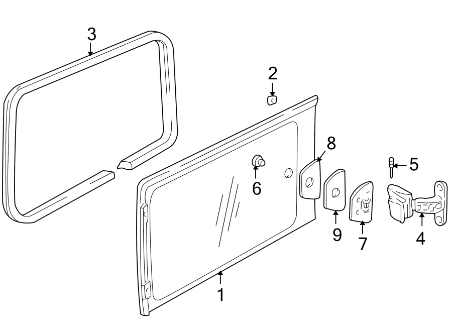 Diagram SIDE LOADING DOOR. GLASS & HARDWARE. for your 2020 Chevrolet Spark   