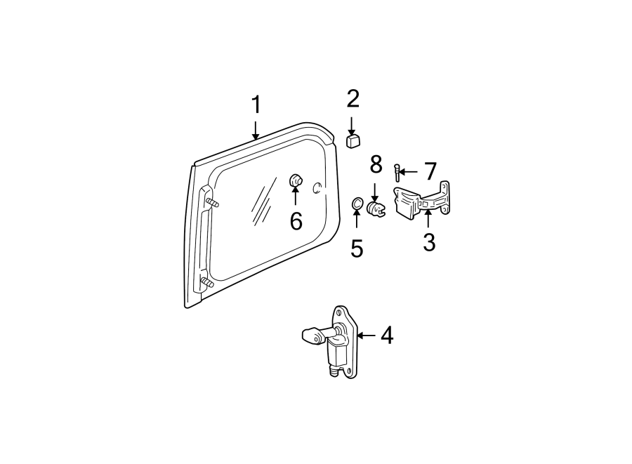 Diagram SIDE PANEL. GLASS. for your 2022 Chevrolet Camaro 6.2L V8 A/T SS Coupe 