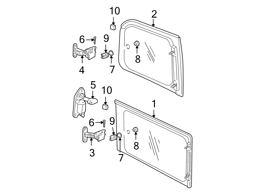 Diagram SIDE PANEL. GLASS. for your 2022 Chevrolet Spark   