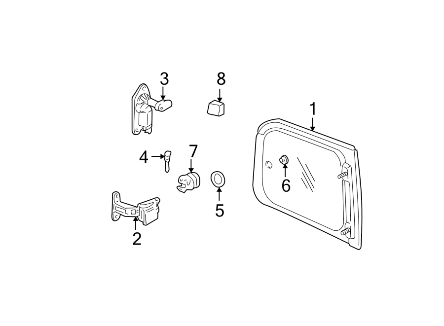 Diagram SIDE PANEL. GLASS. for your 2022 Chevrolet Spark   